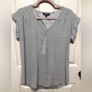 Express Half Zip V-Neck Blouse